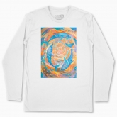 Men's long-sleeved t-shirt "Dolphins and dancing ocean"