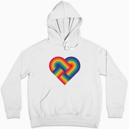 Women hoodie "Heart made of two GLBT rainbows"