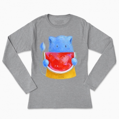 Women's long-sleeved t-shirt "Poohnastyk with Watermelon"