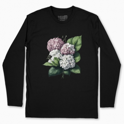 Men's long-sleeved t-shirt "Flowers / Hydrangea bouquet / Pink hydrangeas"