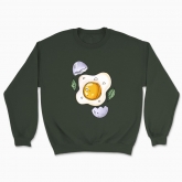 Unisex sweatshirt " egg with eggshell and greenplants"