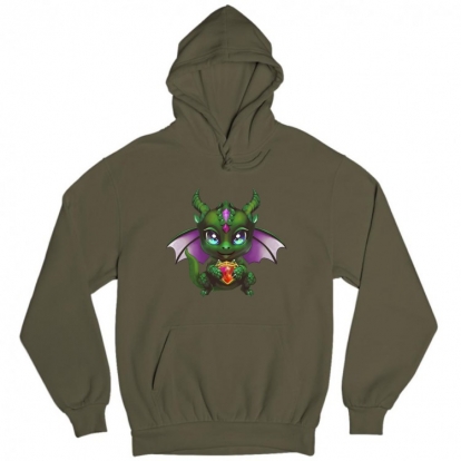 Man's hoodie "a green dragon"
