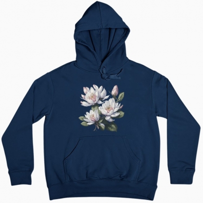 Women hoodie "Flowers / Gentle Magnolia / Magnolia flowers"