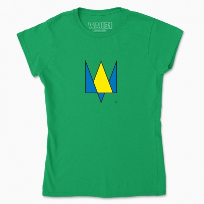 Women's t-shirt "Trident minimalism (yellow-blue)"