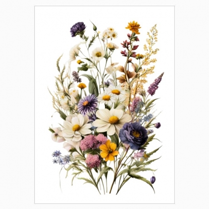 Постер "Квіти / Букет польових квітів / Традиційний букет"