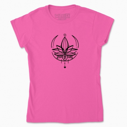 Women's t-shirt "lotus with moon lineart"