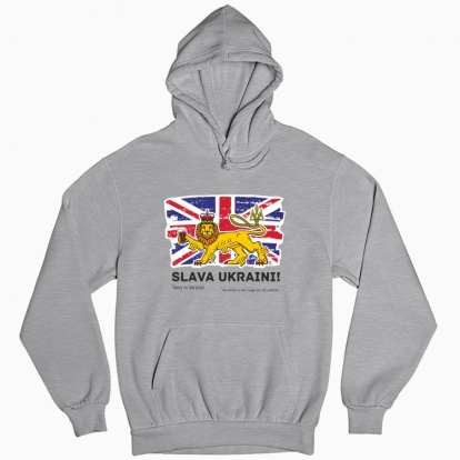 Man's hoodie "British lion (color background)"