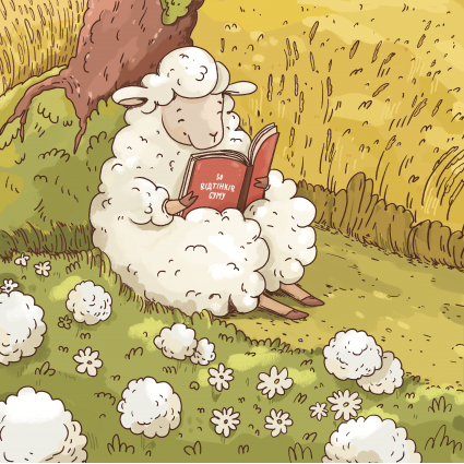 A sheep that reads
