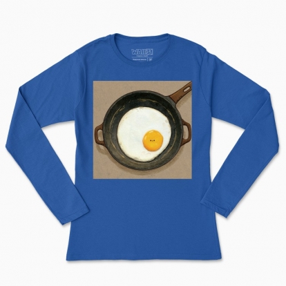Women's long-sleeved t-shirt "An egg in a pan"