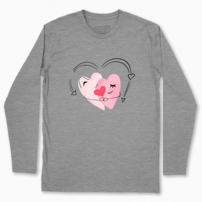 Men's long-sleeved t-shirt "couple hearts"