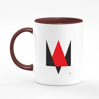Чашка з принтом "Тризуб мінімалізм (червоно-чорний)"