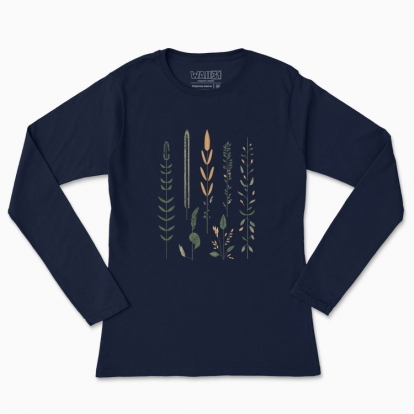 Women's long-sleeved t-shirt "Flowers Minimalism Hygge / Scandinavian style print"