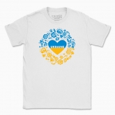 Men's t-shirt "I love Ukraine! Yellow-blue wreath"