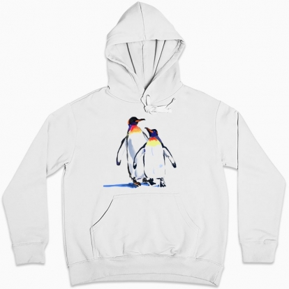 Women hoodie "Penguins in love"