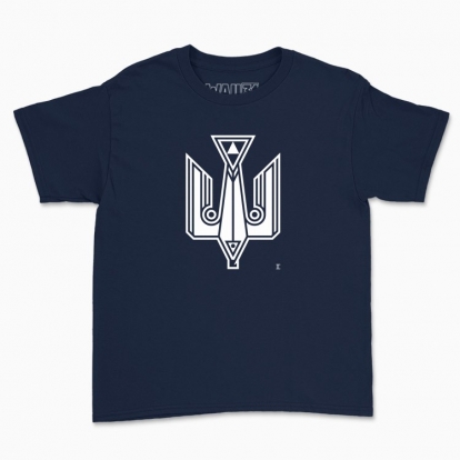 Children's t-shirt "Falcon-trident. White monochrome."