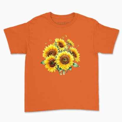 Дитяча футболка "Букет соняшників аквареллю"