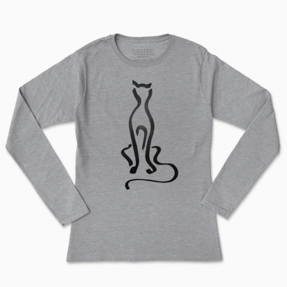 Women's long-sleeved t-shirt "The watching cat"