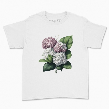 Дитяча футболка "Квіти / Букет Гортензії / Рожеві гортензії"