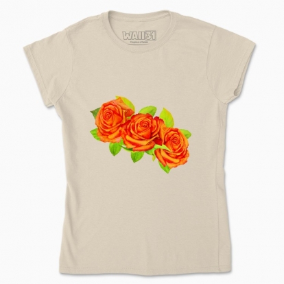 Women's t-shirt "Wreath: Orange roses"