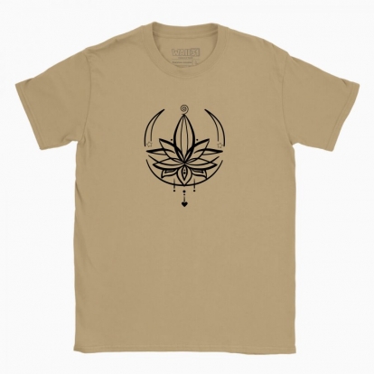 Men's t-shirt "lotus with moon lineart"