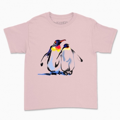 Дитяча футболка "Закохані імператорські пінгвіни"