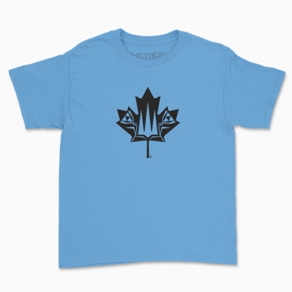Children's t-shirt "Canada and Ukraine forever together. (black monochrome)"