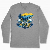 Men's long-sleeved t-shirt "flowers with flag of Ukraine"