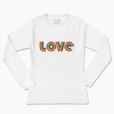 Women's long-sleeved t-shirt "LOVE GLBT rainbow"
