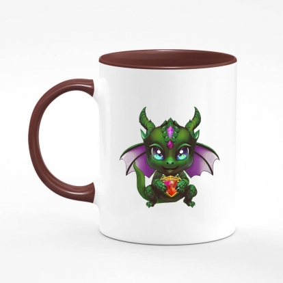 Printed mug "a green dragon"