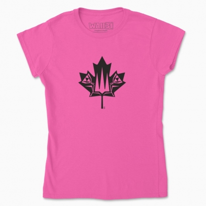 Women's t-shirt "Canada and Ukraine forever together. (black monochrome)"