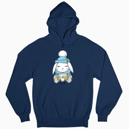 Man's hoodie "Cute Winter Bunny"