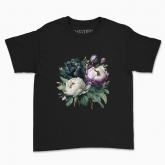 Children's t-shirt "Peonies / Bouquet of peonies / Dramatic bouquet"