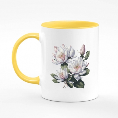 Чашка з принтом "Квіти / Ніжна Магнолія / Квіти Магнолії"