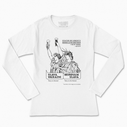 Women's long-sleeved t-shirt "Liberty and Mother (black monochrome)"