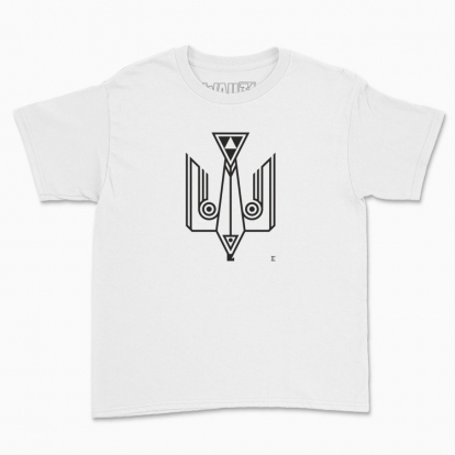 Children's t-shirt "Trident falcon. Black monochrome"