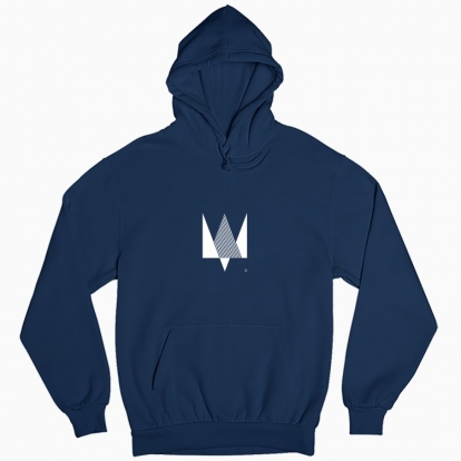 Man's hoodie "Trident minimalism (white monochrome)"
