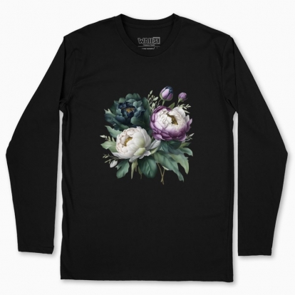 Men's long-sleeved t-shirt "Peonies / Bouquet of peonies / Dramatic bouquet"