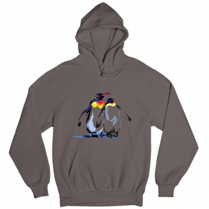 Man's hoodie "Emperor penguins. A symbol of family and love"