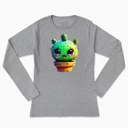 Women's long-sleeved t-shirt "cactus baby glitch"