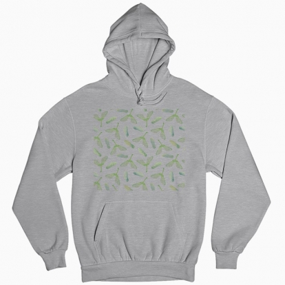 Man's hoodie "Green maple seeds"