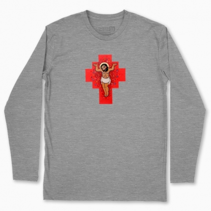 Men's long-sleeved t-shirt "Blooming cross"