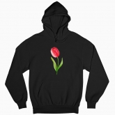 Man's hoodie "My flower: tulip"