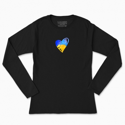 Women's long-sleeved t-shirt "Ukranian heart, watercolor"