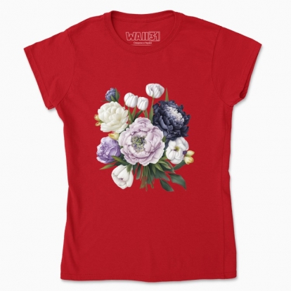 Women's t-shirt "A delicate bouquet of Eustoma"
