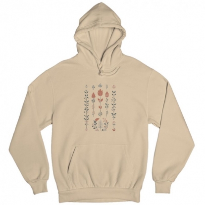 Man's hoodie "Flowers Minimalism Hygge #3 / Scandinavian style print"