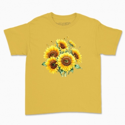 Дитяча футболка "Букет соняшників аквареллю"