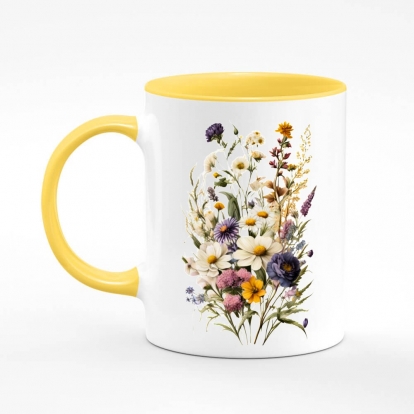 Чашка з принтом "Квіти / Букет польових квітів / Традиційний букет"