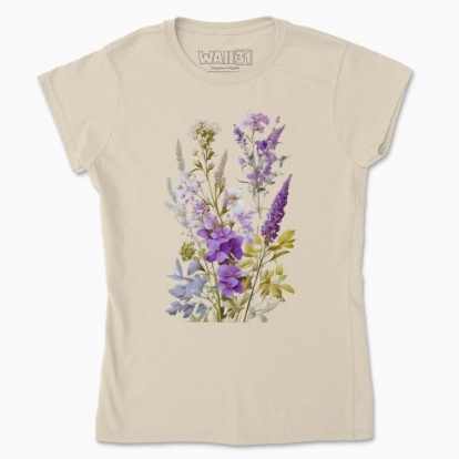 Women's t-shirt "Польові квіти / Bouquet of wild flowers and herbs / Violet bouquet"