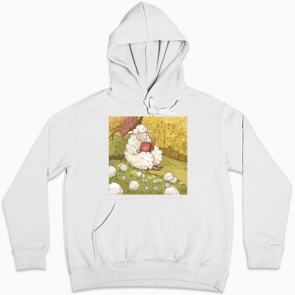 Women hoodie "A sheep that reads"