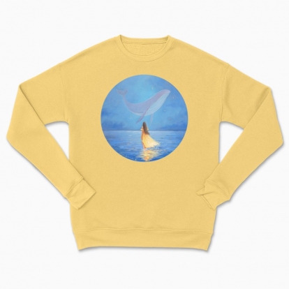 Сhildren's sweatshirt "The Girl in yellow dress and the Whale"